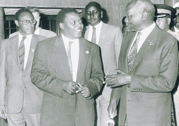 Cyrus Jirongo and Daniel Moi.