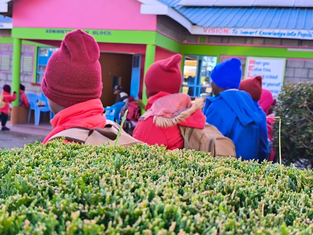 Hillside Endarasha Academy pupils entering the school as it opens doors for the first term of the academic year 2025