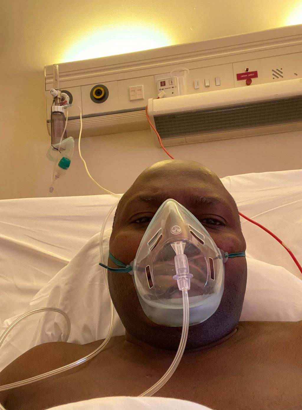Donald Kipkorir during his stay in hospital.