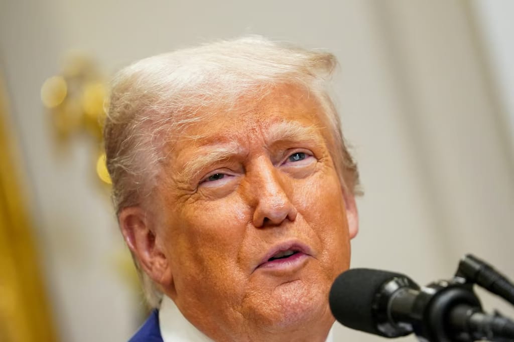 U.S. President Donald Trump speaks during a press conference in the Roosevelt Room at the White House in Washington, D.C., U.S., May 12, 2025. REUTERS