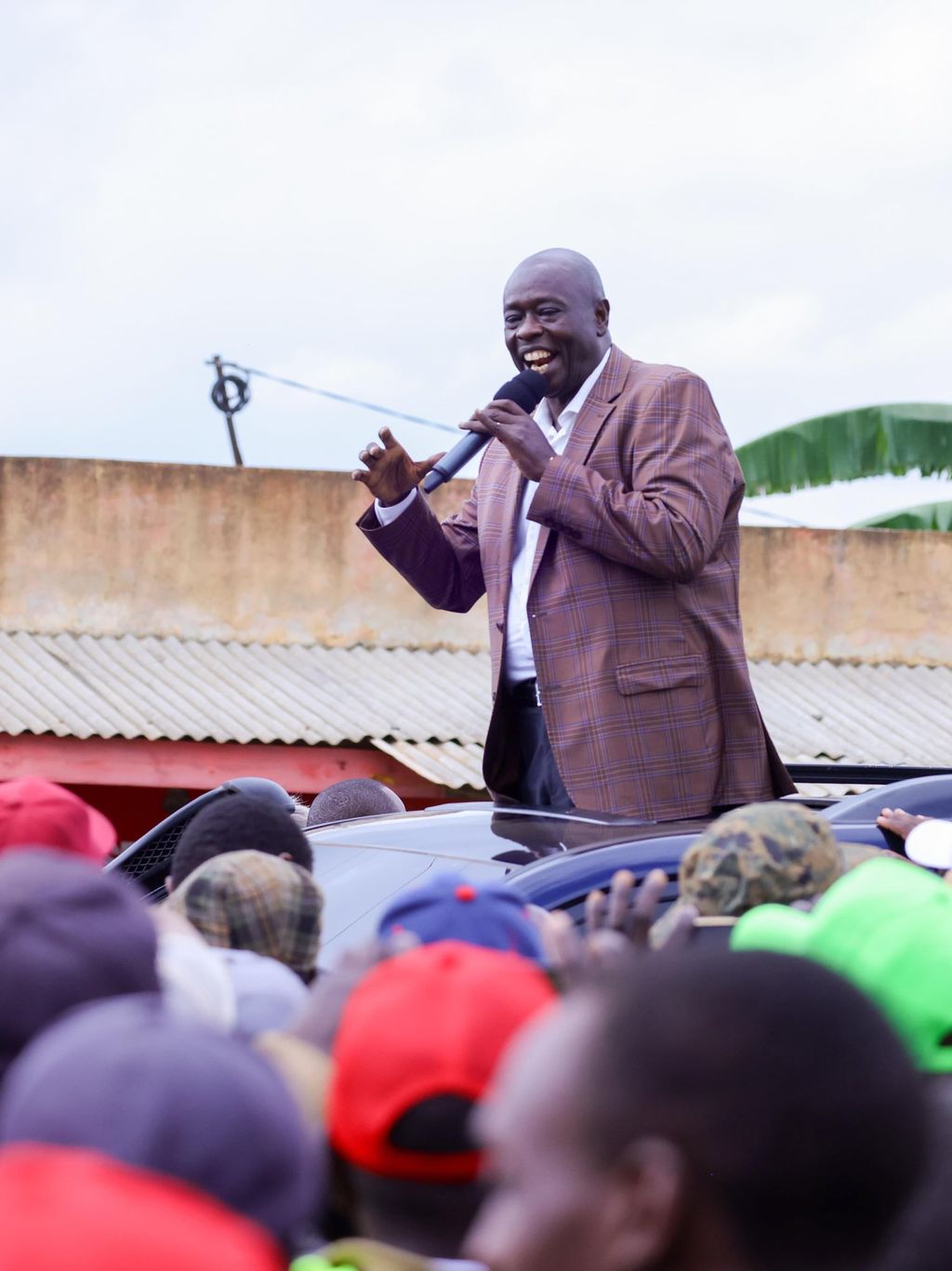 Rigathi Gachagua addressing supporters today.
