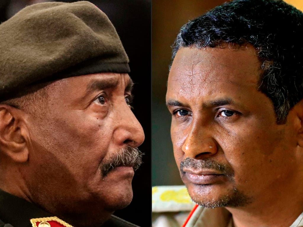 Sudan's Army chief Abdel Fattah al-Burhan (left) and Sudan's paramilitary Rapid Support Forces commander, General Mohamed Hamdan Daglo (Hemedti). Photo: AFP
