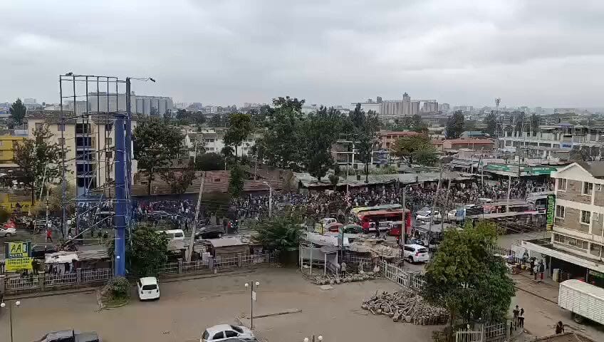 Maina Njenga supporters marching on Jogoo road on Wednesday, July 9, 2025.