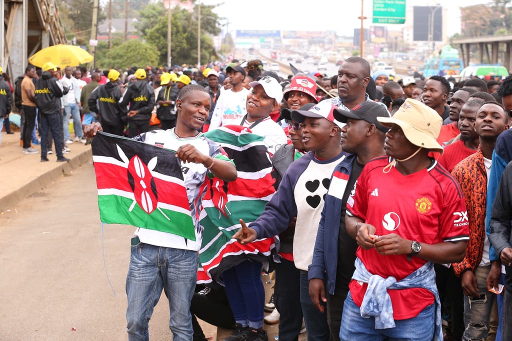 Kenyan fans start arriving at Kasarani stadium ahead of Harambee Stars' first Chan 2024 tournament match against DR Congo at 3pm. 