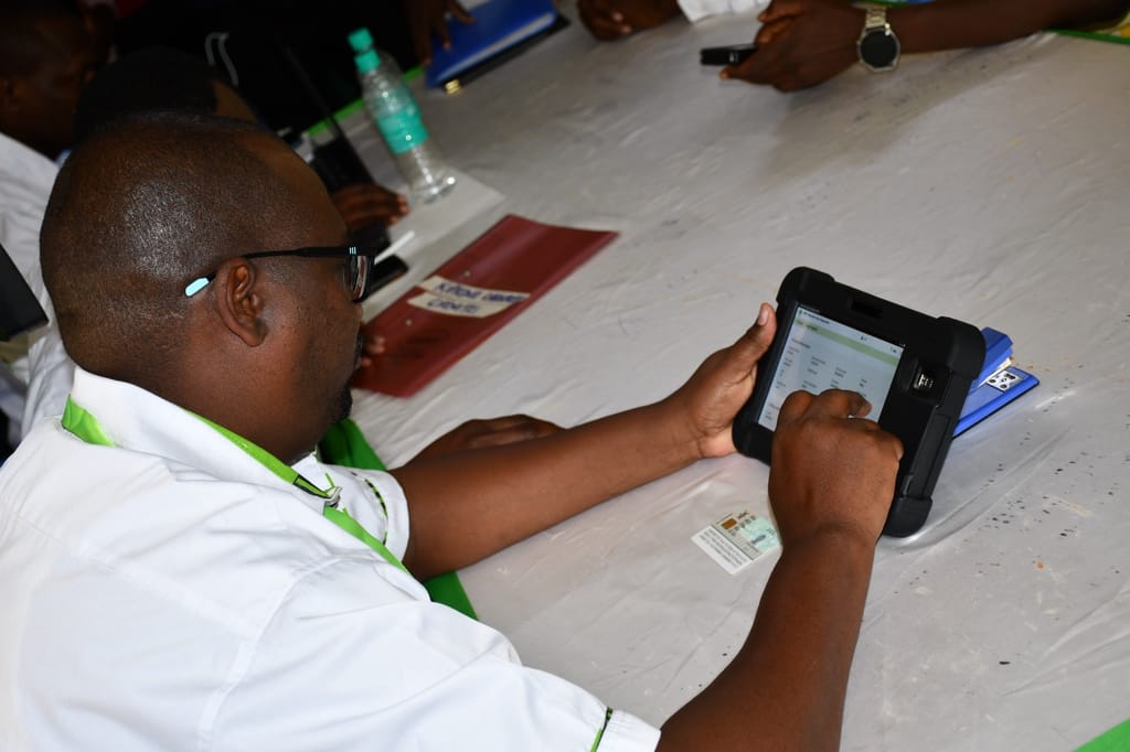 IEBC staff during voters registration.