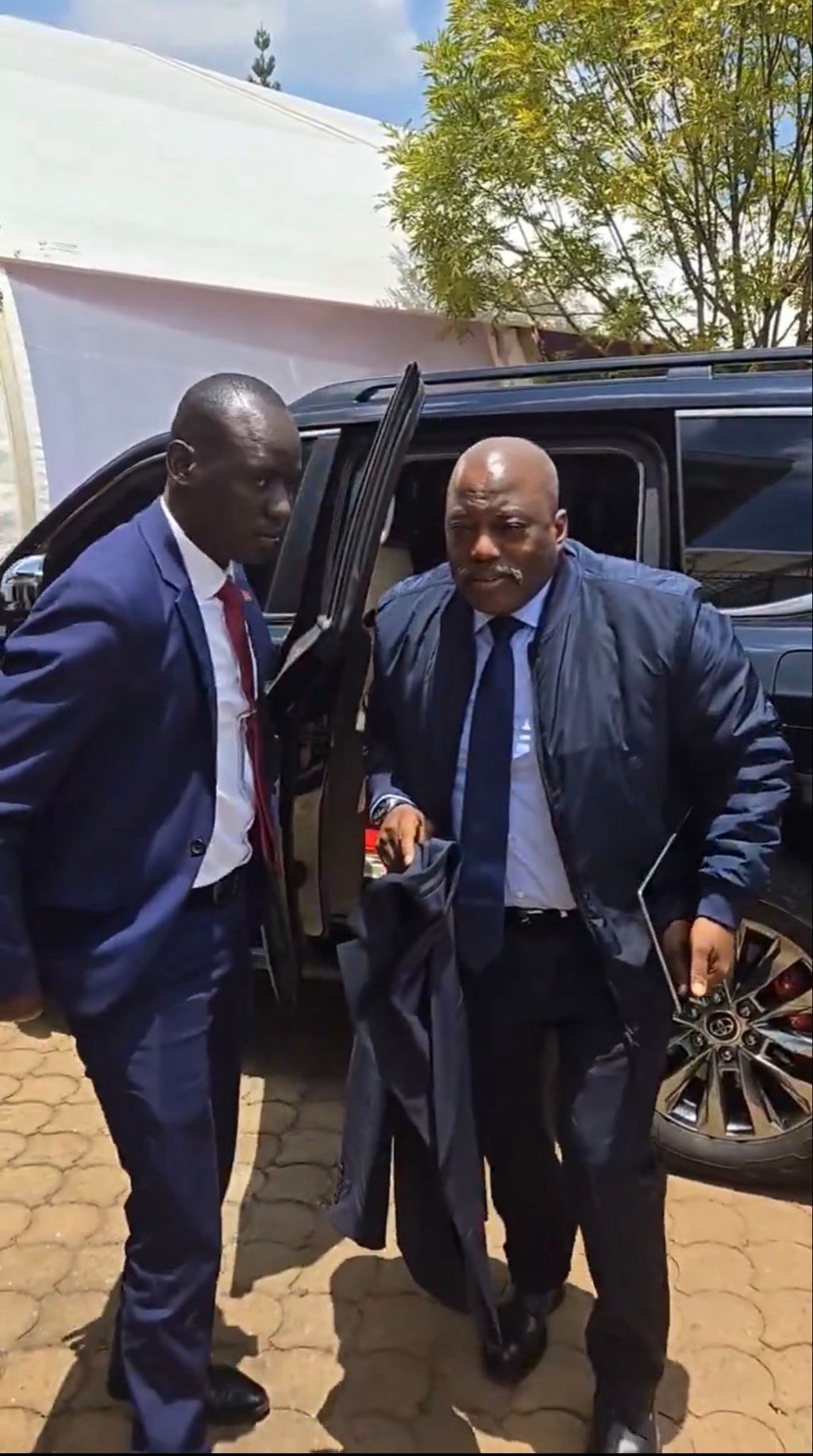 Former DRC President Joseph Kabila arrives at a Nairobi venue for a meeting with Congolese opposition figures, his first public appearance since being sentenced to death in absentia by a military court in Kinshasa. (Photo: handout)