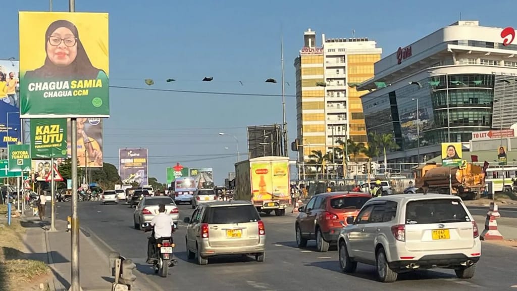 President Samia's posters dominate in Dar es Salaam