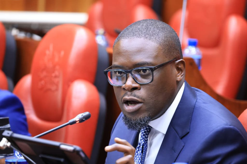 Nairobi Governor Sakaja Johnson, when he appeared before Senate Committee on Devolution and Intergovernmental Relations/HANDOUT