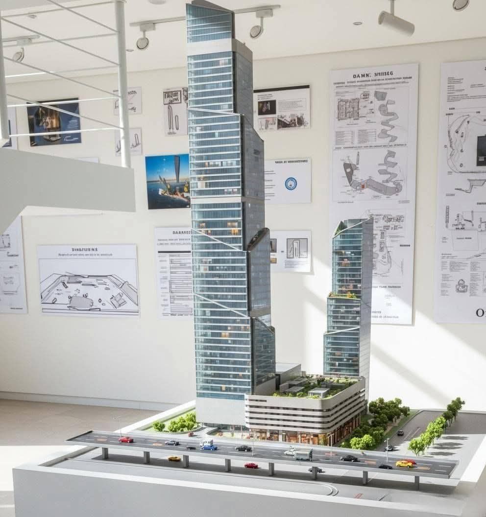 Artistic model of the proposed NSSF Twin Towers.