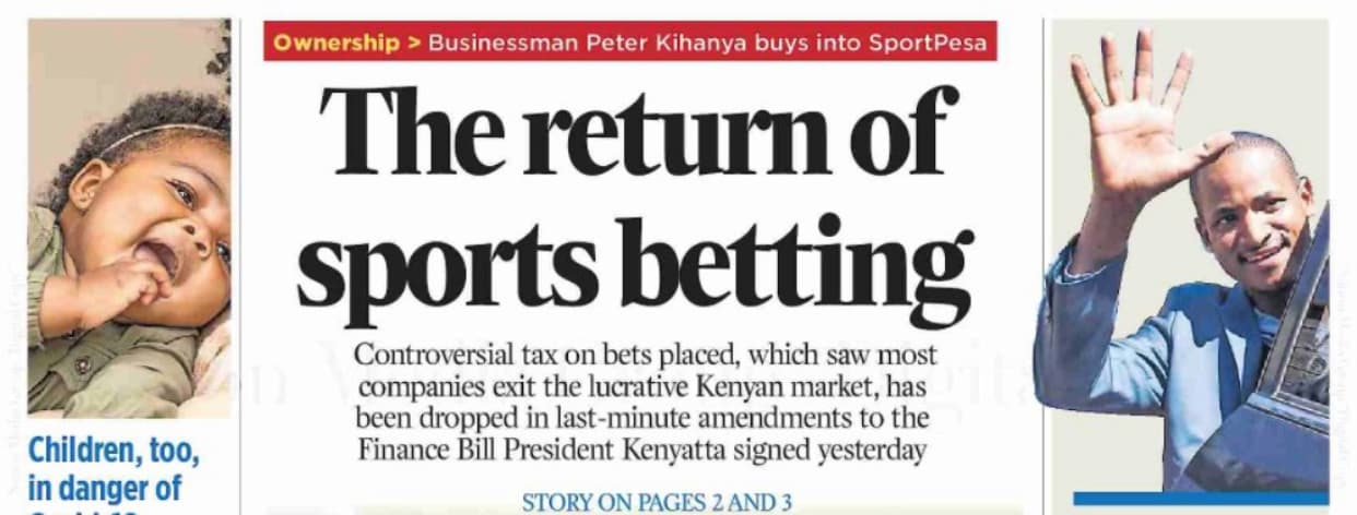 Uhuru’s Cousin Buys More Stakes In SportPesa As The President Cancels Taxes On Bets