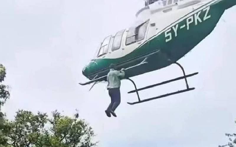 ‘Migori James Bond’ Gets 18-Month Sentence for Hunging On A Helicopter From Prince Indah’s Wedding