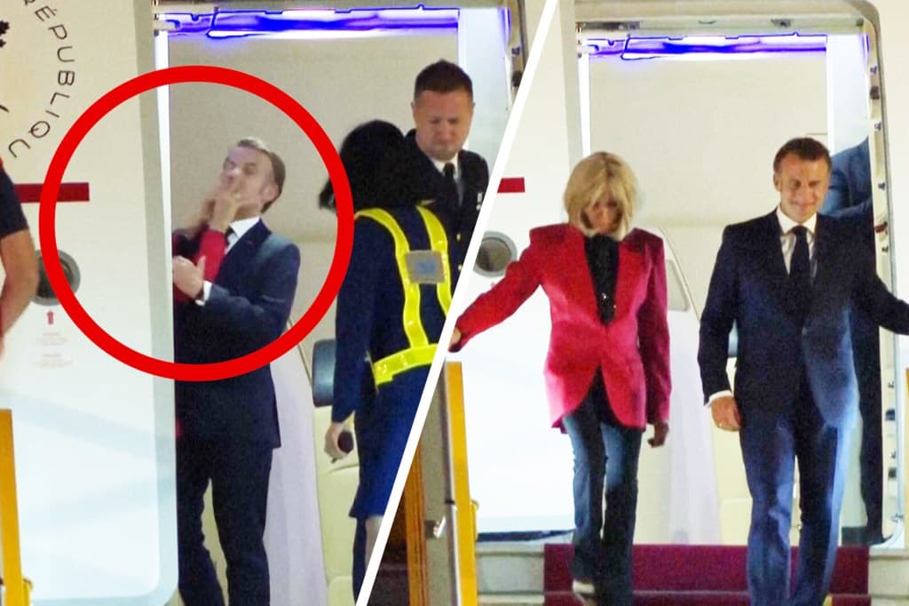 WATCH: Insane Moment Macron is Smacked in The Face by His Wife as They Arrive in Vietnam