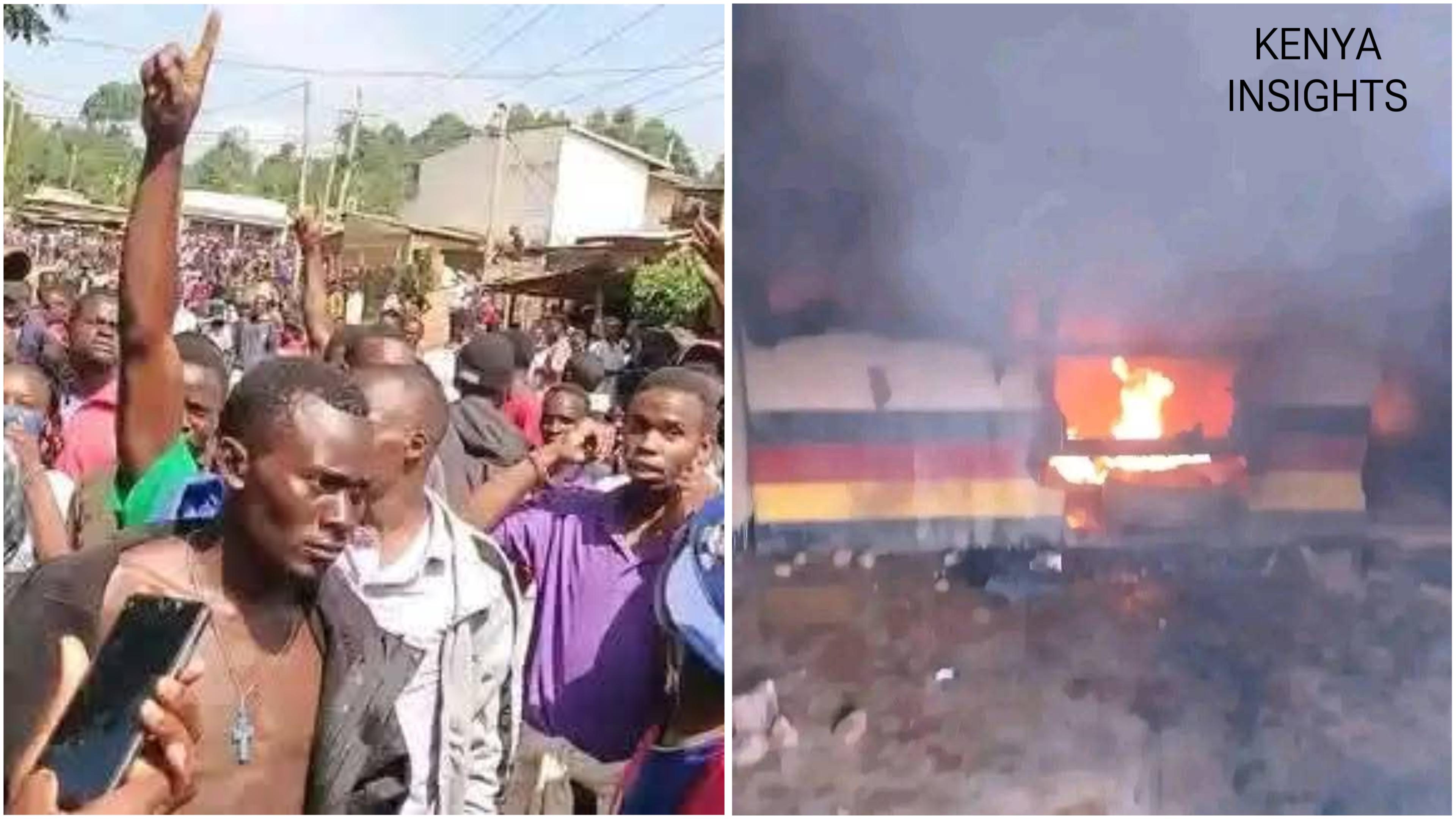 Itibo Police Station in Nyamira Set Ablaze by Locals After Student Shot Dead by Police