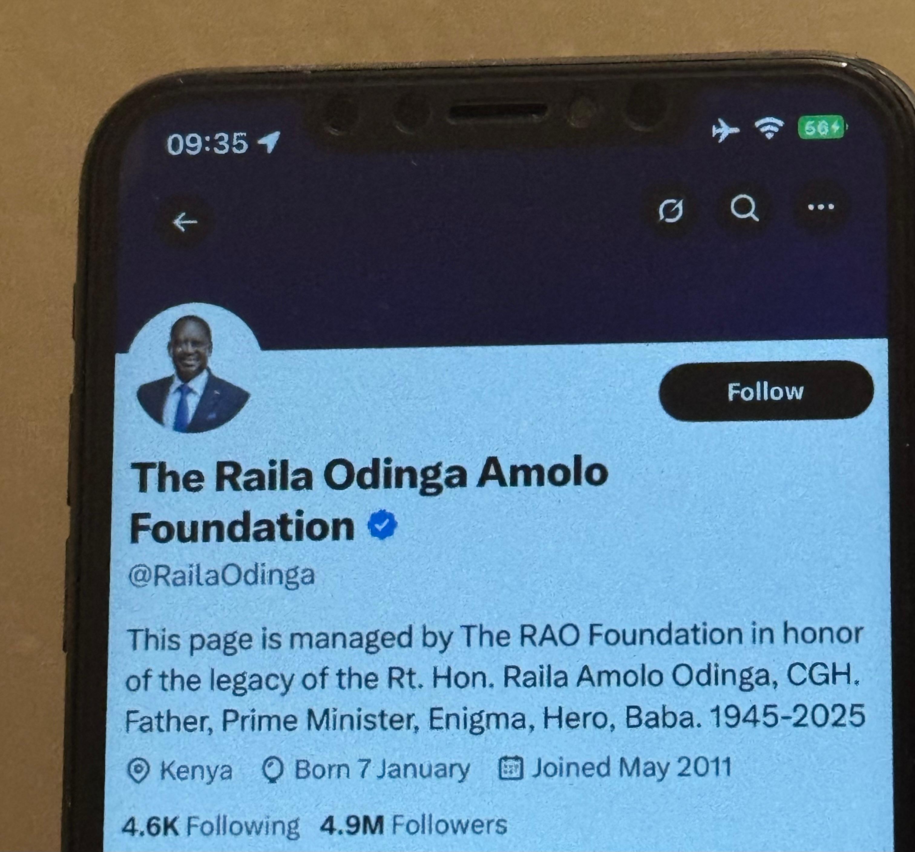 Raila Odinga’s Social Media Pages to Stay Active Under RAO Foundation as Digital Monument to His Legacy