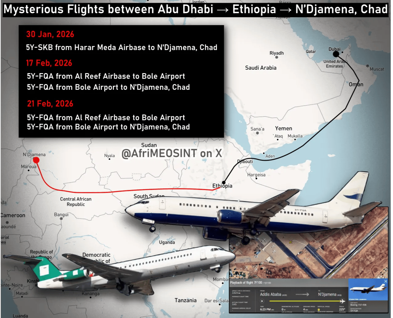 Tracker Identifies Kenyan-Registered Flights Allegedly Running Errands for RSF