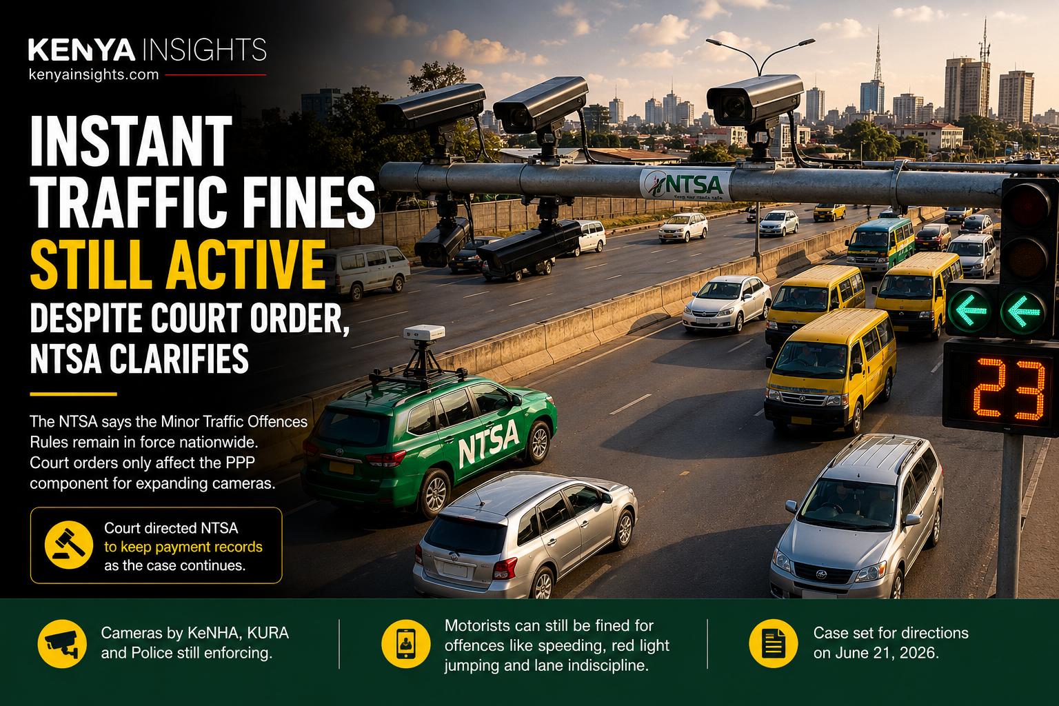Instant Traffic Fines Still Active Despite Court Order, NTSA Clarifies
